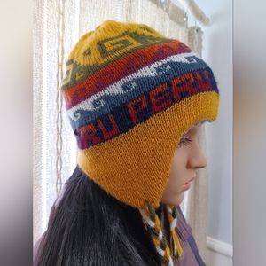 Puru Alpaca Llama Wool Winter Hat Women's Small Reversible!